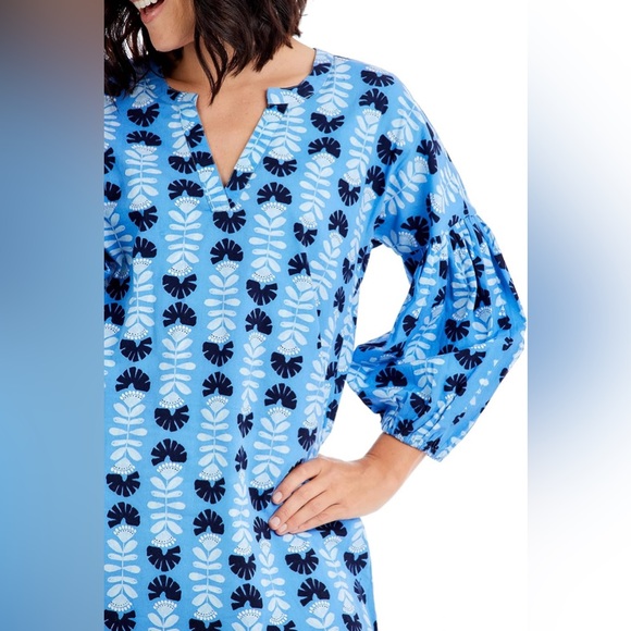 Mud Pie Women's Balloon Sleeve Dress Blue Size Small - Picture 3 of 14